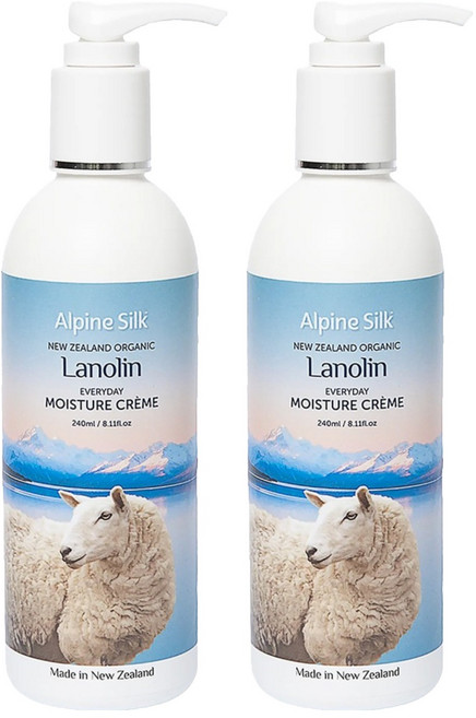 紐西蘭 Alpine Silk 有機綿羊油柔膚霜 按壓瓶, 240ml, 2瓶