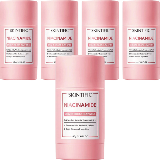 SKINTIFIC 菸鹼醯胺亮白泥膜棒 40g, 1個, 5罐