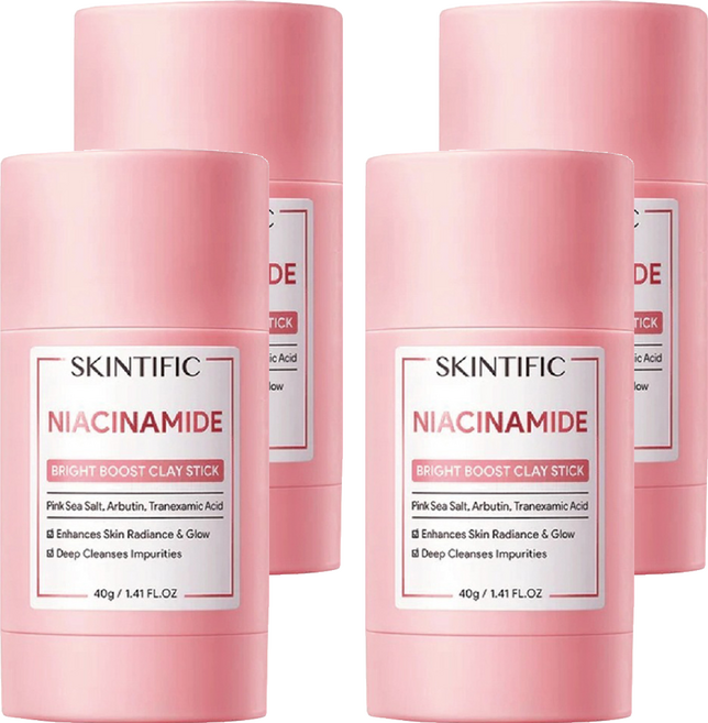 SKINTIFIC 菸鹼醯胺亮白泥膜棒 40g, 1個, 4罐