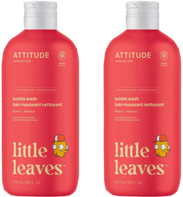 ATTITUDE 艾特優 兒童泡泡浴 芒果, 473ml, 2瓶