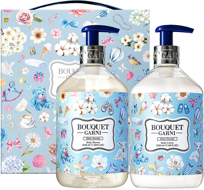 부케가르니 베이비파우더 2종 바디케어세트, 1세트