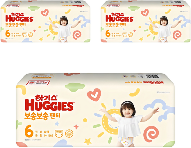 하기스 보송보송 팬티형 기저귀 남여공용, 6단계, 120매