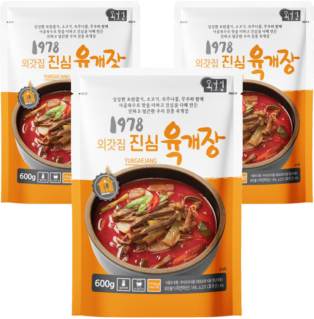 외갓집 1978 진심 육개장, 600g, 3개