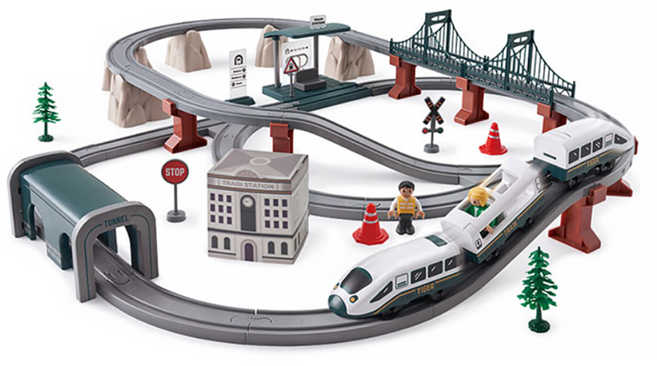 마이리틀타이거 엔진 트레인시티 기차 작동완구, 혼합색상, 1개