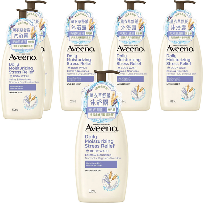 Aveeno 舒緩沐浴露 薰衣草, 532ml, 6瓶