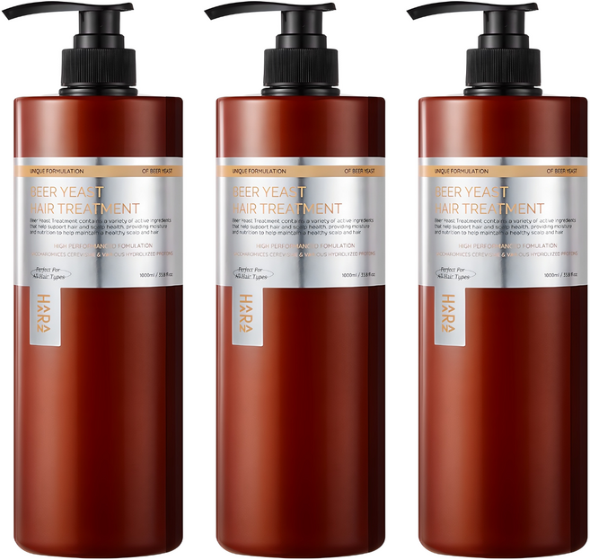 하라즈 맥주효모 트리트먼트, 1L, 3개