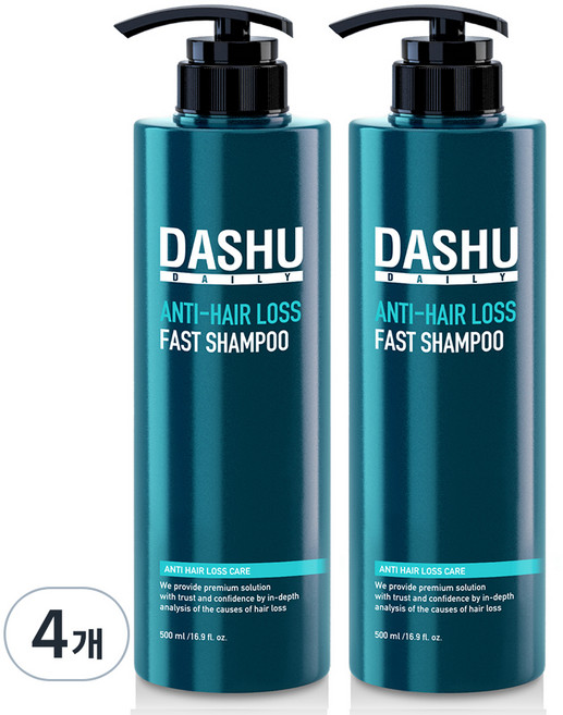 다슈 데일리 패스트 한방 샴푸 시트러스 우디, 500ml, 4개