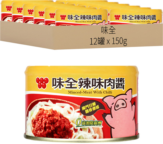 味全 辣味肉醬, 150g, 12罐