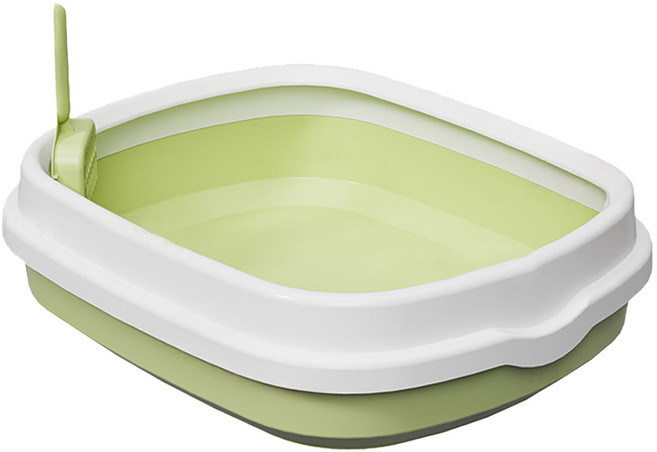 半封閉式貓砂盆, 綠色, 1個