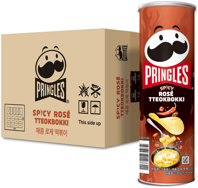 프링글스 매콤 로제 떡볶이맛, 100g, 12개