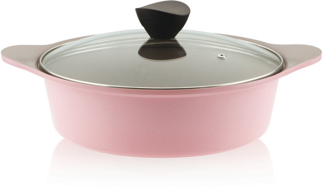 키친웰 벨로스 세라믹코팅냄비 전골, 24cm, 핑크, 1개