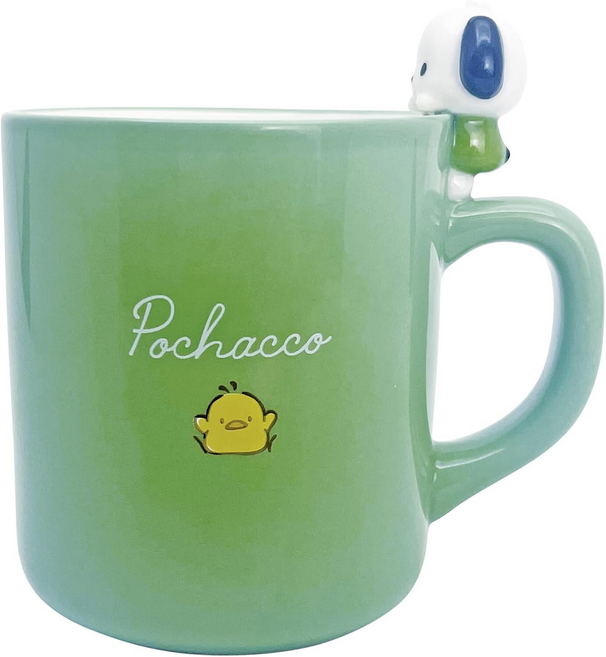 SUN ART 陶瓷馬克杯 約260ML, 杯緣子 帕恰狗 綠色, 1個
