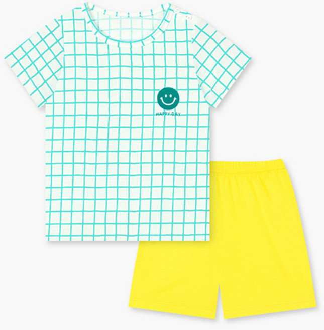 unifriend 兒童蘇打汽水涼感人造絲五分居家服套裝