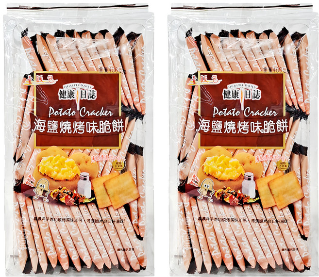 HEALTH DAILY 健康日誌 海鹽燒烤味脆餅, 408g, 2袋