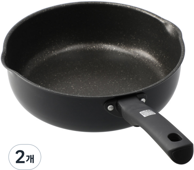 니토리 IH 인덕션 소프트 그립 마블 코팅 다용도 깊은 멀티 프라이팬, 24cm, 2개