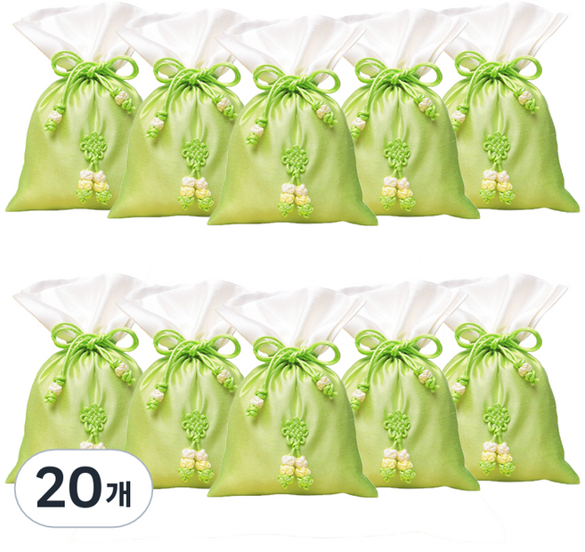 包裝網 傳統福袋 基本款 中, 20個, 11 黃綠色