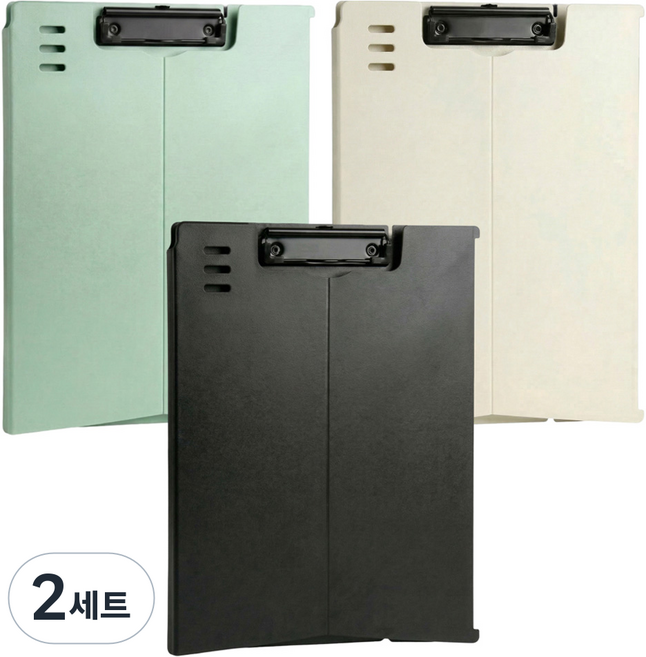 하비소 투웨이 스탠딩 클립보드 A4 3종 세트, 2세트, 매트블랙, 민트, 아이보리