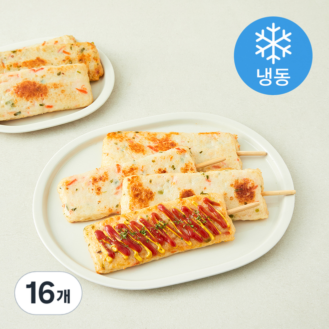 건강한끼 신선야채 부산 어묵바 (냉동), 80g, 16개