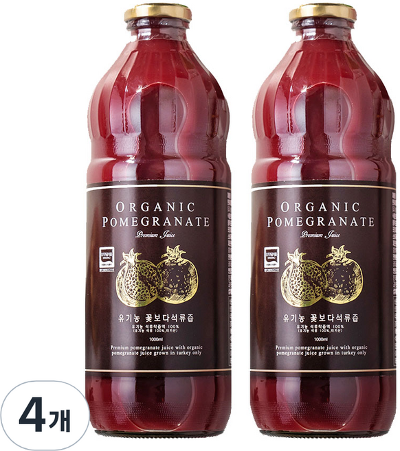 유기농마루 유기농 꽃보다 석류즙, 1L, 4개