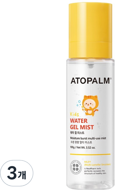 아토팜 키즈 워터 겔 미스트, 100g, 3개