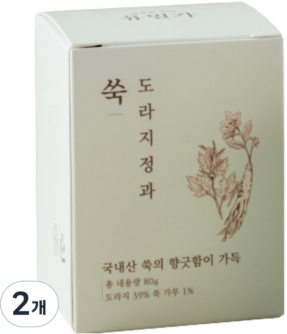 유밀가 수제 쑥 도라지정과, 2개, 80g