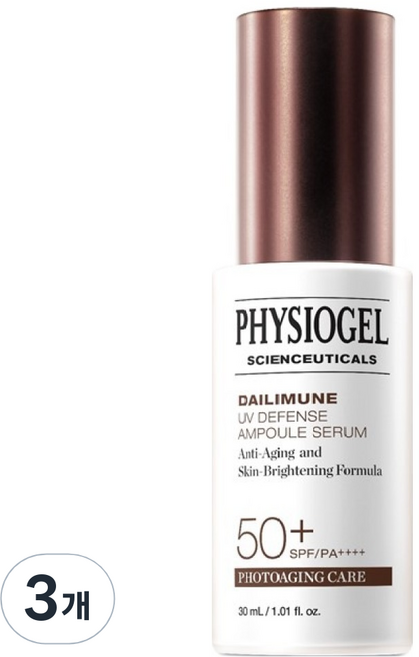 피지오겔 사이언수티컬즈 데일리뮨 UV 디펜스 앰플 세럼 SPF50+ PA++++, 30ml, 3개