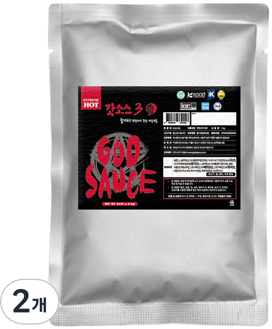 갓소스 3단계 완전매운맛, 1kg, 2개