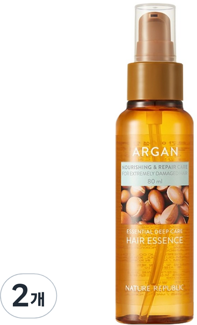 네이처리퍼블릭 아르간 에센셜 딥 케어 헤어 에센스, 80ml, 2개