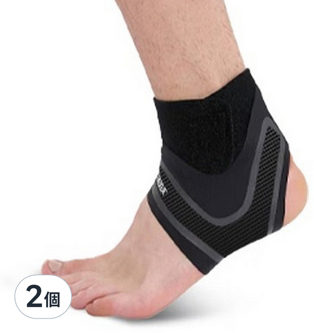 AOLIKES 奧力克斯 超薄透氣碳纖維紋路加壓運動護踝 左腳 7130A, 黑色 + 灰條紋, 2個