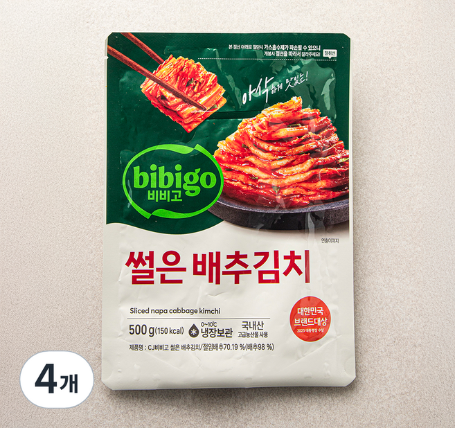 비비고 썰은배추김치, 500g, 4개
