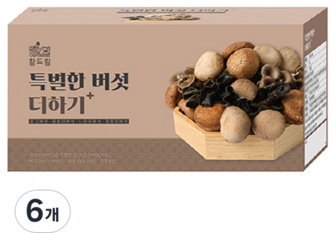 참드림 건표고버섯 특별한 버섯 더하기, 60g, 6개