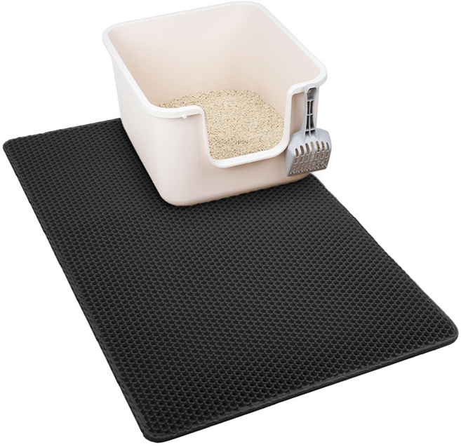 코멧 펫 고양이 사막화방지 벌집모양 모래매트(90x60cm), 블랙, 1개
