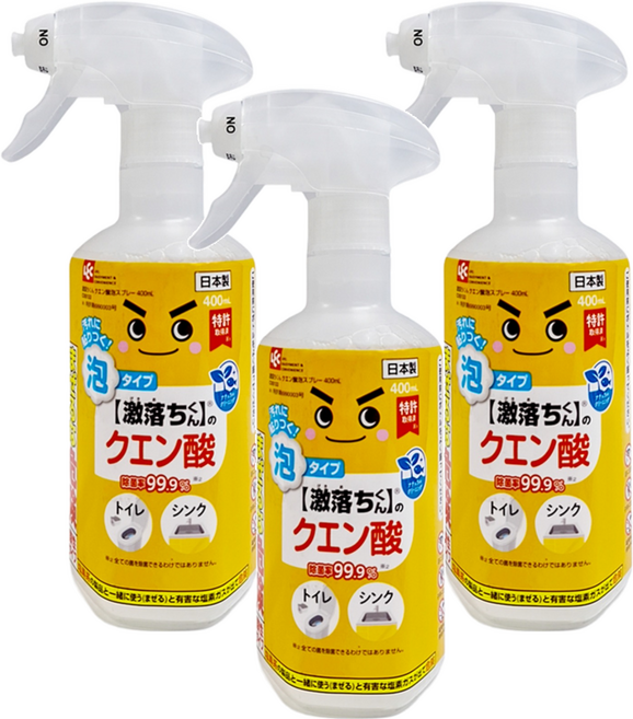 LEC 激落君 檸檬酸泡沫清潔劑, 400ml, 3瓶