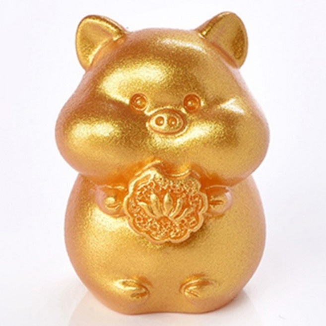 더플로우커머스 12간지 행운 띠별 동물 골드 장식품, 돼지