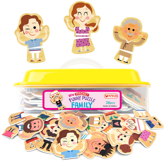 자석나라 NEW 퍼니 퍼즐 가족 판퍼즐, 1세트