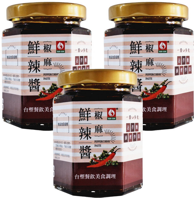 台塑餐飲 椒麻鮮辣醬, 180g, 3罐