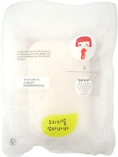 엄마바바 곤약스펀지 사각 오리지널, 순수, 1개