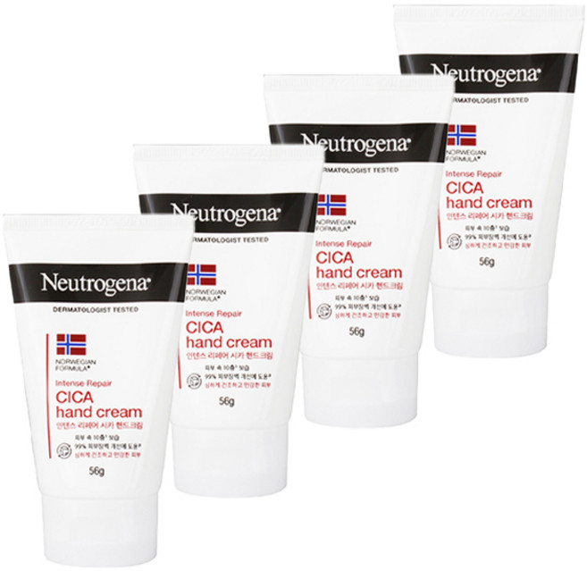 뉴트로지나 인텐스 리페어 시카 핸드크림, 56g, 4개