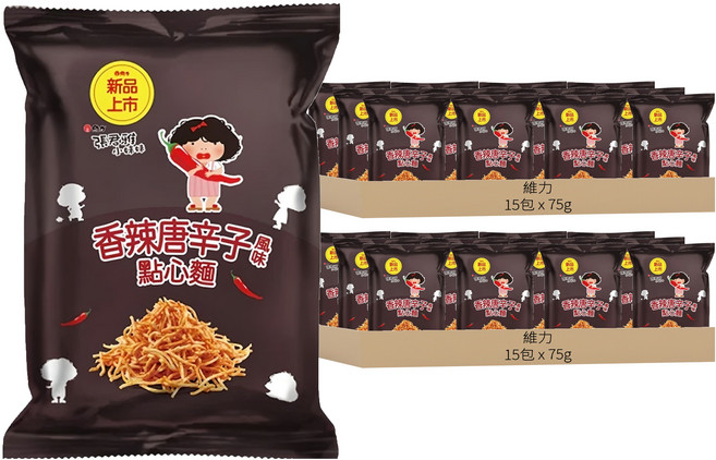 維力 張君雅小妹妹 點心麵 香辣唐辛子風味, 75g, 30包