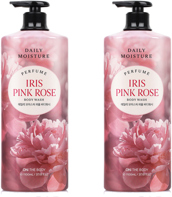 온더바디 데일리 모이스처 퍼퓸 바디워시 아이리스 로즈향, 1.1L, 2개