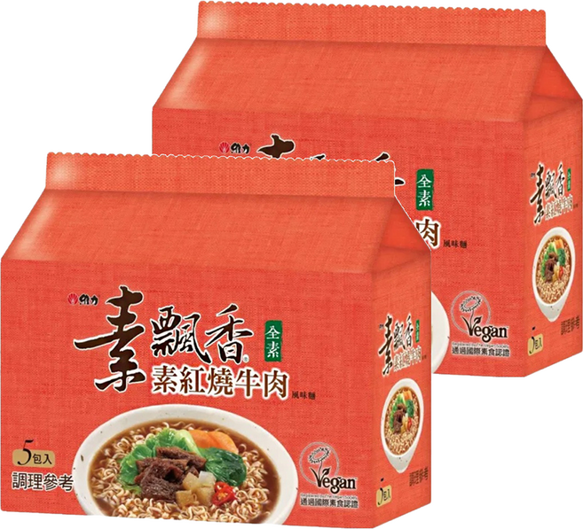 維力 素飄香 素紅燒牛肉風味麵 85g, 10包