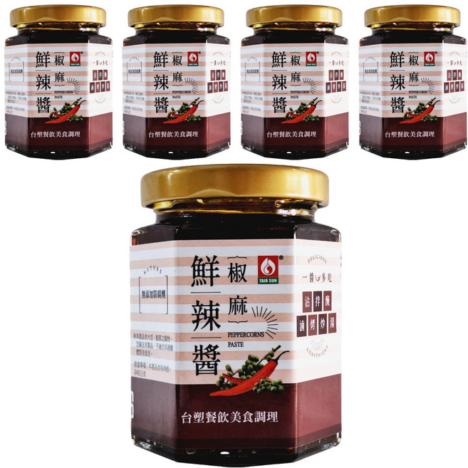 台塑餐飲 椒麻鮮辣醬, 180g, 5罐