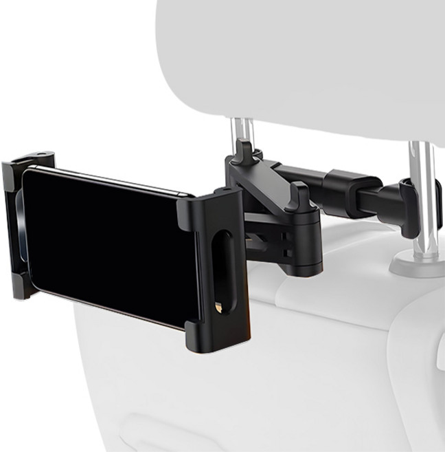 아리코 차량용 뒷좌석 헤드레스트 태블릿 스마트폰 거치대, 1개, 블랙