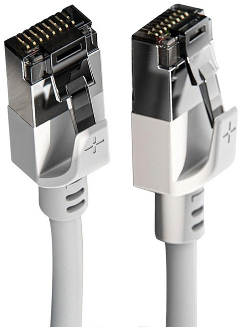 CODEWAY CAT.8 40Gbps 圓形PVC抗干擾耐用高速傳輸網路線, 1m, 白灰色, 1條