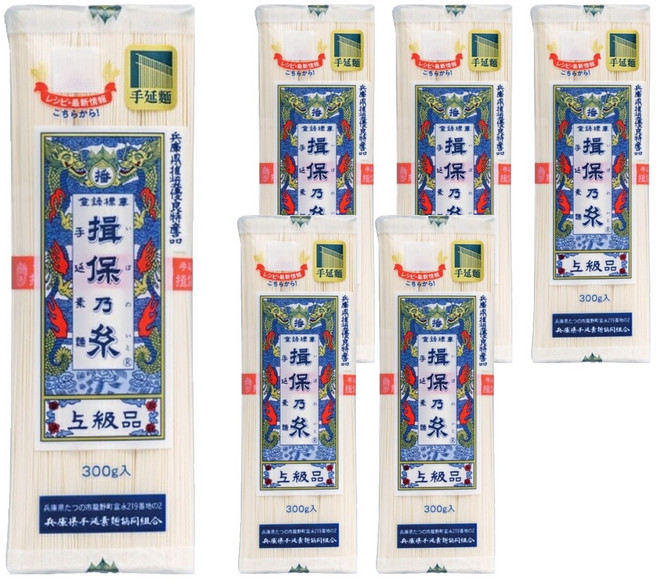 KANESU 揖保乃系手延素麵 上級品, 300g, 6包