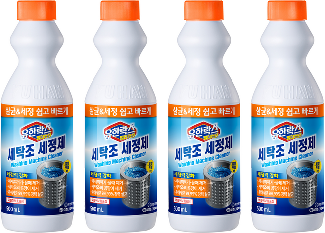 유한락스 멀티액션 세탁조 세정제, 500ml, 4개