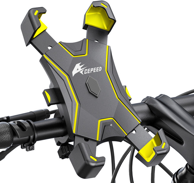 에이스피드 원터치 자전거 휴대폰 거치대, 옐로우, 1개