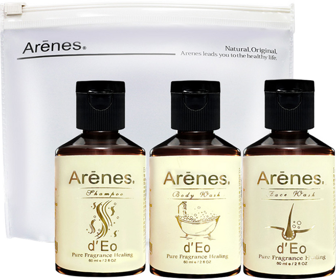 Arenes 愛霓思 ArenesEO旅行組C(洗髮60ml+沐浴60ml+洗臉60ml+旅行袋), 1入