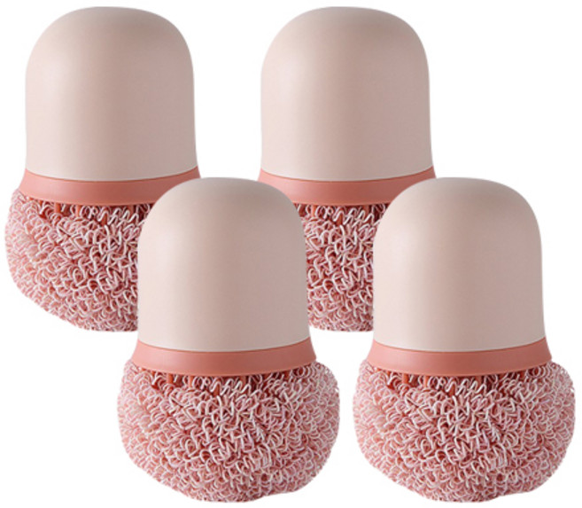 제이포 4색 파스텔 수세미 스틱 핑크 + 볼 핑크 세트, 4세트