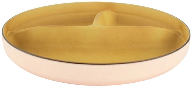 三義漆器店 樹脂分隔餐盤 深圓盤 23.6 x 3.2cm, 粉紅色, 1個